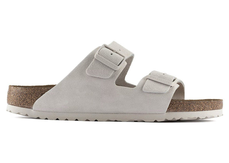 Birkenstock Arizona Soft Footbed Suede Antique White