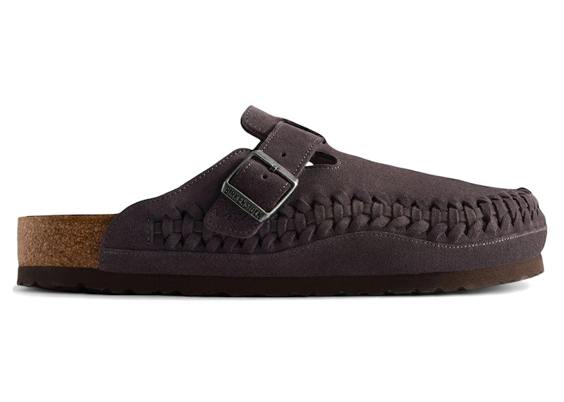 Birkenstock Boston Braided Suede Kith Rabbit Grey (Narrow Fit) (Women's)