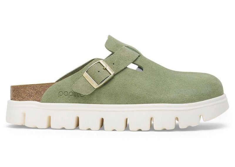 Birkenstock Boston Chunky Suede Green Tea (Narrow) (Women's)