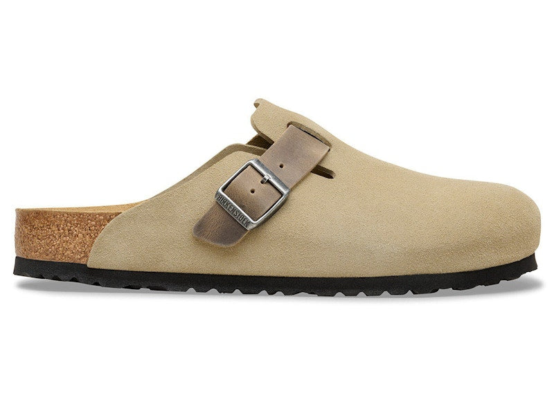 Birkenstock Boston Mixed Leather Faded Khaki