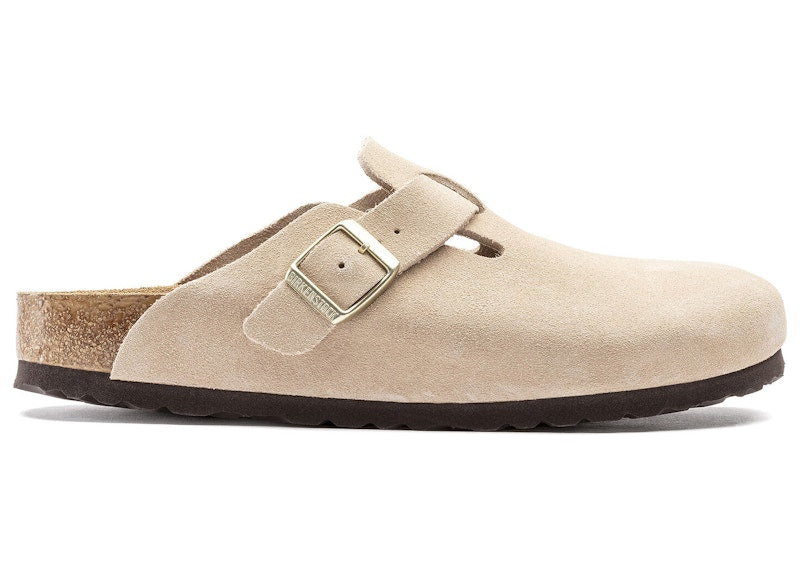 Birkenstock Boston Soft Footbed Suede Nude
