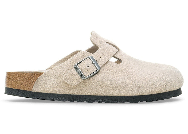 Birkenstock Boston Soft Footbed Suede Oyster Tonal