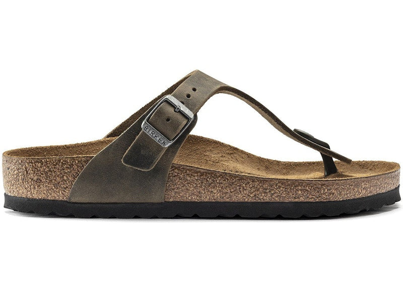 Birkenstock Gizeh Oiled Leather Faded Khaki