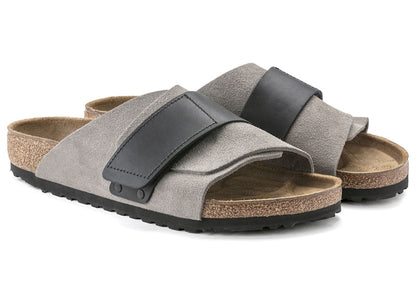 Birkenstock Kyoto Nubuck Suede Stone Coin Black