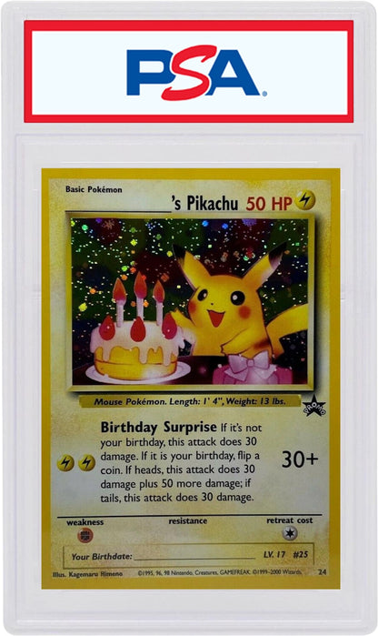 Birthday Pikachu 2001 Pokemon TCG Promo Holo Black Star #24 (PSA or BGS Graded)
