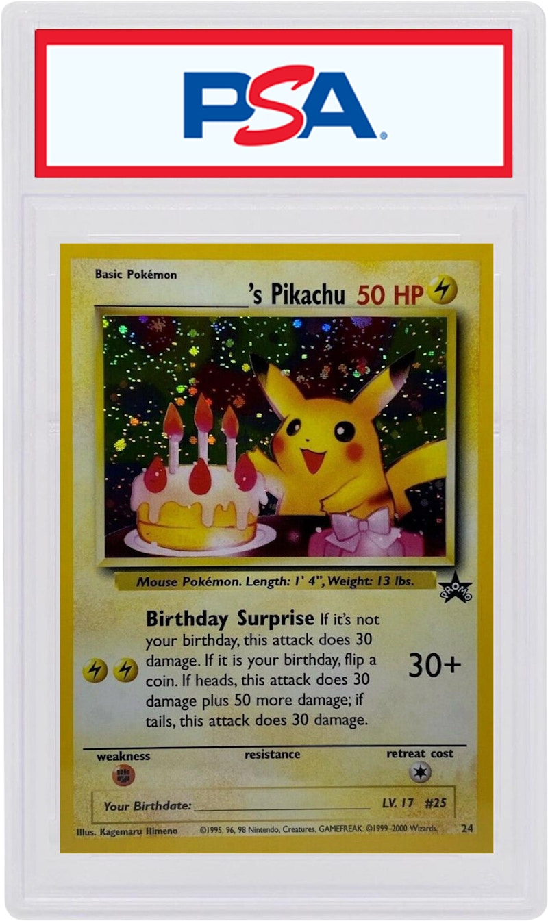Birthday Pikachu 2001 Pokemon TCG Promo Holo Black Star #24 (PSA or BGS Graded)