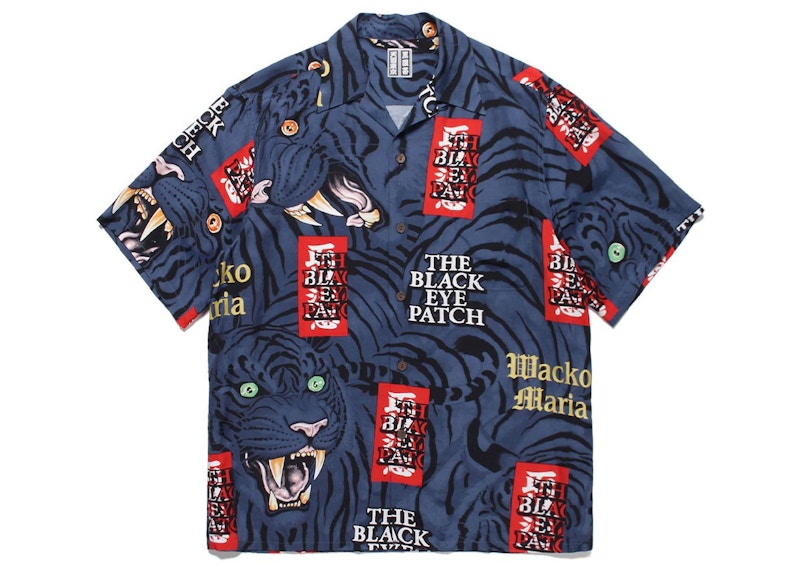 BlackEyePatch x Wacko Maria x Tim Lehi Hawaiian Shirt Navy