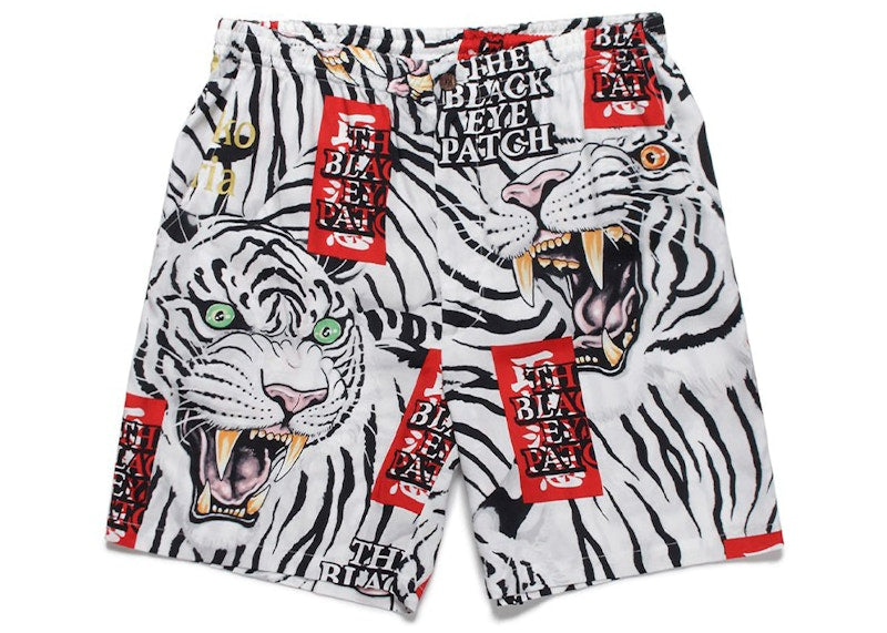 BlackEyePatch x Wacko Maria x Tim Lehi Hawaiian Shorts White