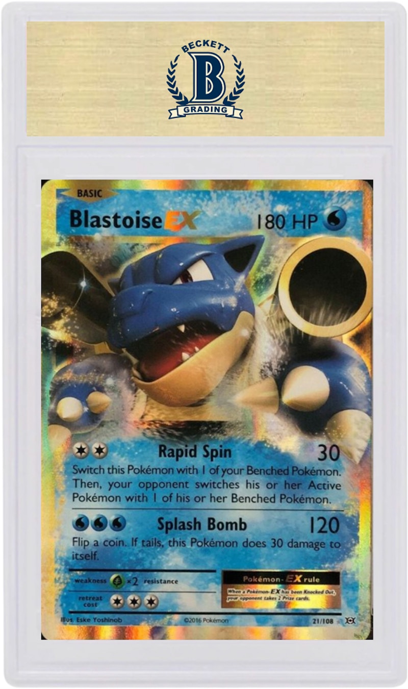 Blastoise EX-Holo 2016 Pokemon TCG XY Evolutions #21/108 (PSA or BGS Graded)