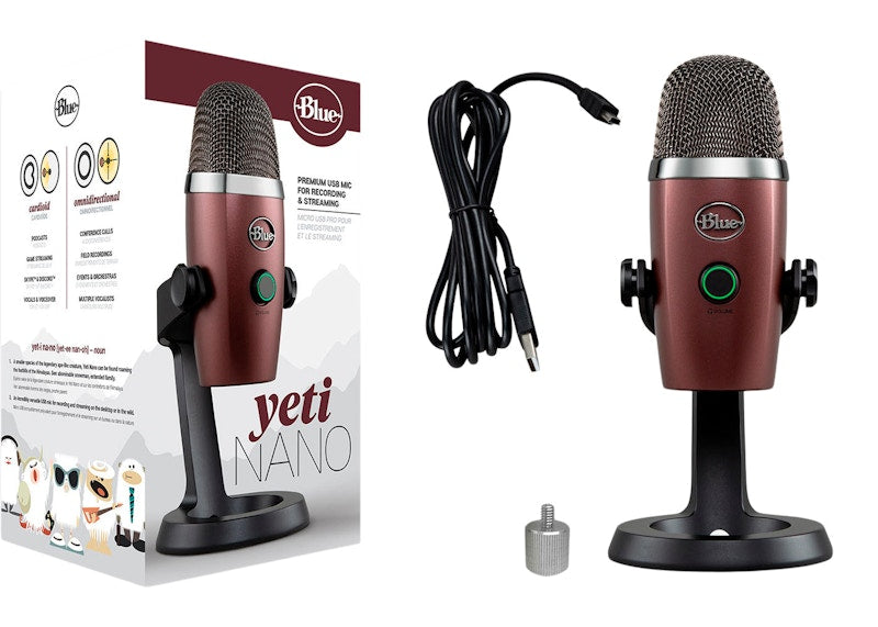 Blue Yeti Nano Premium Wired Multi-Pattern USB Condenser Microphone 988-000087 Red Onyx