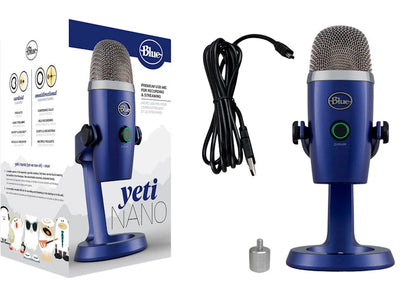 Blue Yeti Nano Premium Wired Multi-Pattern USB Condenser Microphone 988-000089 Vivid Blue