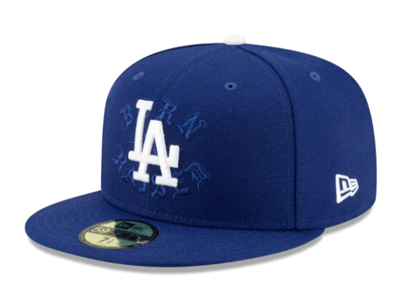 Born X Raised Los Angeles Dodgers Shadow Fitted Hat Blue