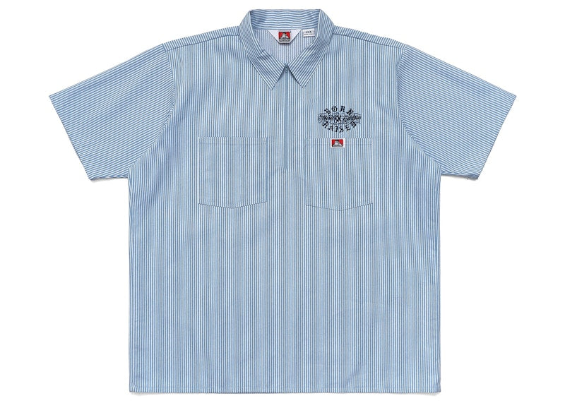 Born X Raised x Mister Cartoon x Ben Davis Work Shirt Baby Blue Stripe