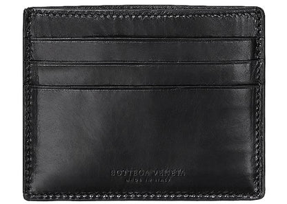 Bottega Veneta 3 Slot Card Case Padded Paper Calf Nero