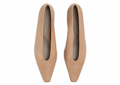 Bottega Veneta Almond Leather Ballet Flat Beige (Women's)