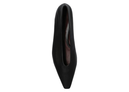Bottega Veneta Almond Leather Ballet Flat Black (Women's)