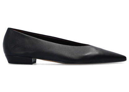 Bottega Veneta Almond Leather Ballet Flat Black (Women's)