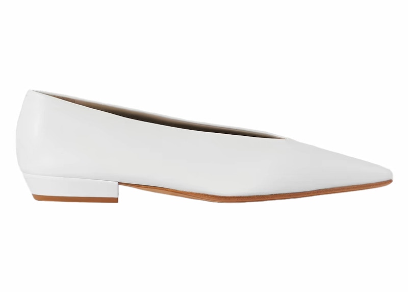 Bottega Veneta Almond Leather Ballet Flat White (Women's)