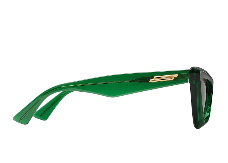 Bottega Veneta Angle Cat-Eye Sunglasses Green/Green (660165V2Q303344)