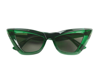 Bottega Veneta Angle Cat-Eye Sunglasses Green/Green (660165V2Q303344)