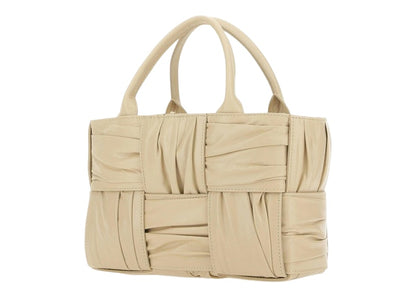 Bottega Veneta Arco Tote Bag Mini Foulard Intrecciato Porridge