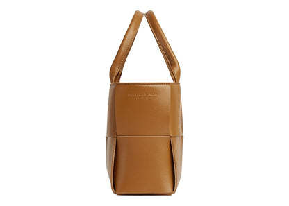Bottega Veneta Arco Tote Bag Mini Intreccio Camel