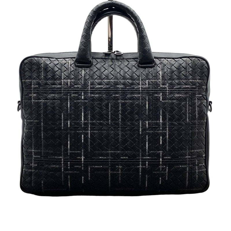 Bottega Veneta Atlas Intrecciato Leather Briefcase Black