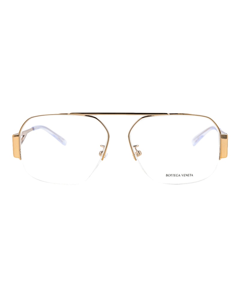Bottega Veneta Aviator Eyeglasses Gold/Gold/Transparent (BV1067O-30009021-001)