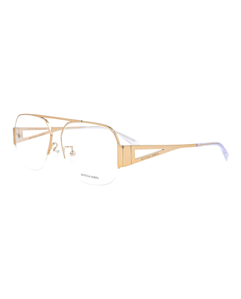 Bottega Veneta Aviator Eyeglasses Gold/Gold/Transparent (BV1067O-30009021-001)