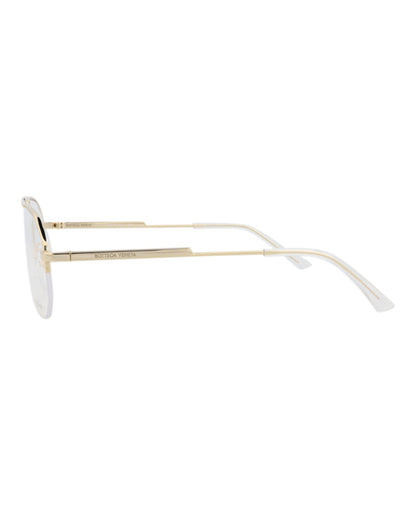 Bottega Veneta Aviator-Frame Metal Optical Frames Gold Gold Transparent (BV1109O-30011044-002)