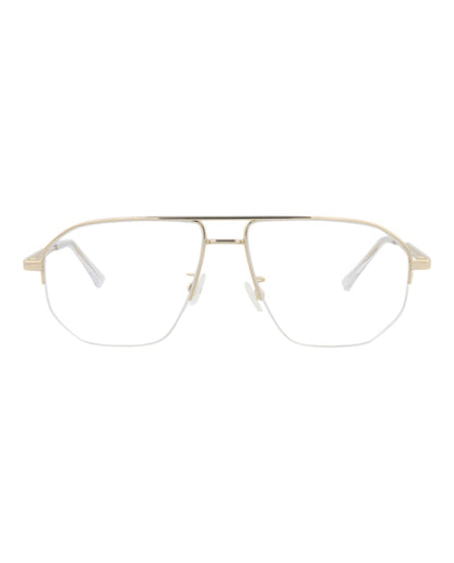 Bottega Veneta Aviator-Frame Metal Optical Frames Gold Gold Transparent (BV1109O-30011044-002)
