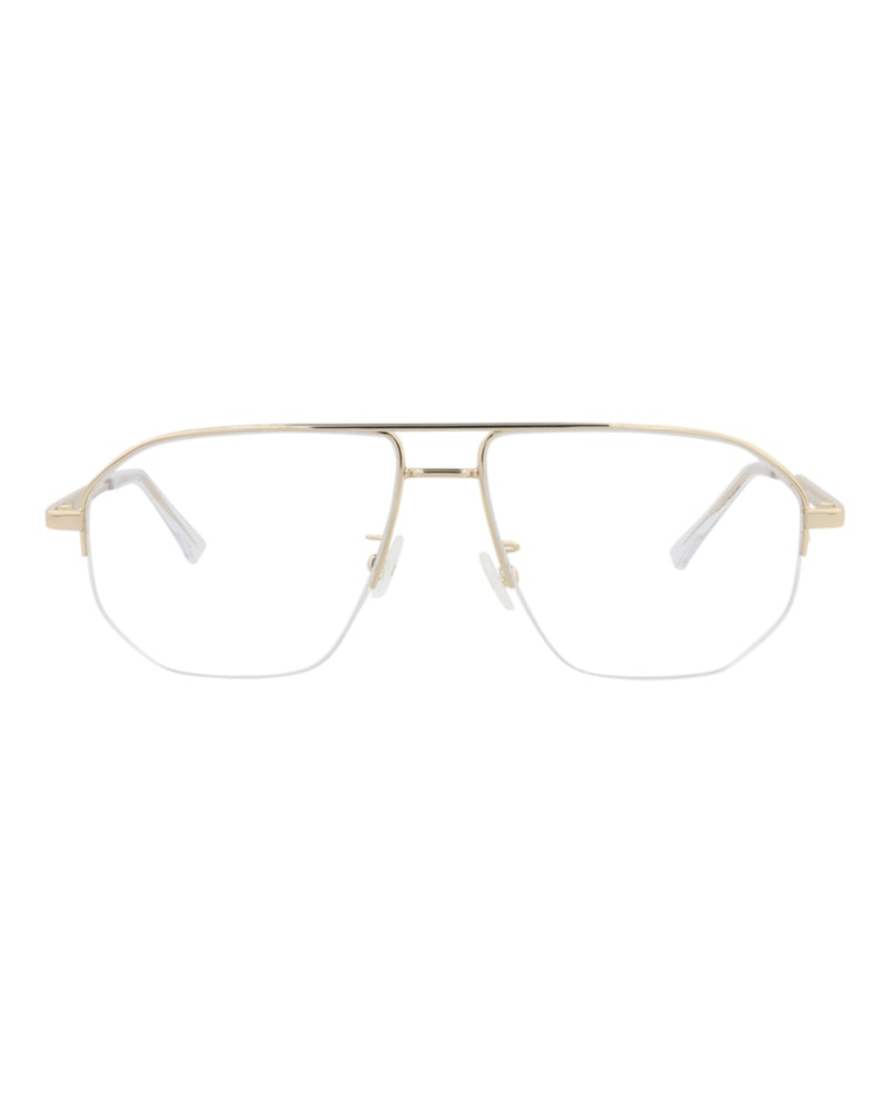 Bottega Veneta Aviator-Frame Metal Optical Frames Gold Gold Transparent (BV1109O-30011044-002)