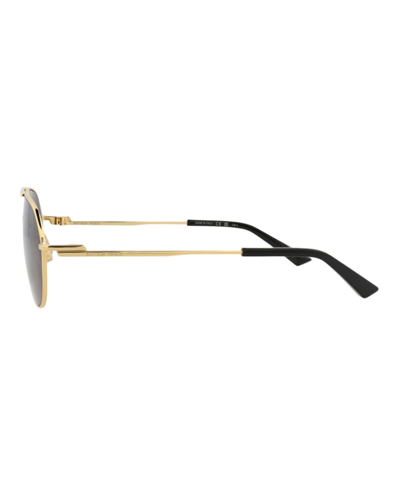 Bottega Veneta Aviator-Frame Metal Sunglasses Gold Gold Grey (BV1302S-30015214-001)