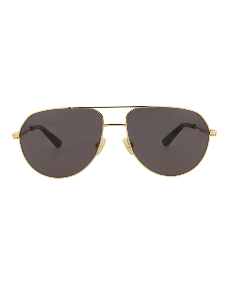 Bottega Veneta Aviator-Frame Metal Sunglasses Gold Gold Grey (BV1302S-30015214-001)