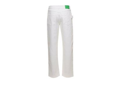 Bottega Veneta Back Logo Patch Denim Jeans White