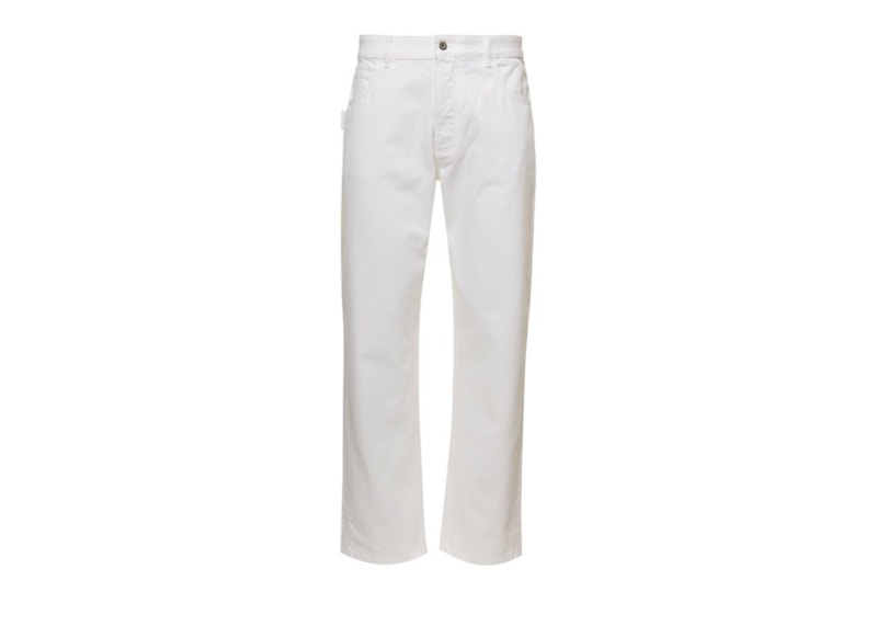 Bottega Veneta Back Logo Patch Denim Jeans White