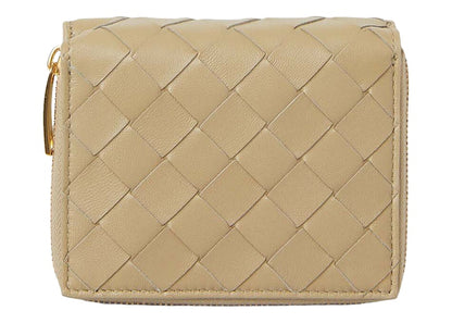 Bottega Veneta Bi-Fold Intrecciato Wallet Taupe