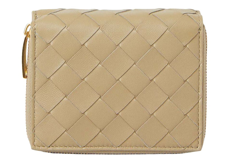 Bottega Veneta Bi-Fold Intrecciato Wallet Taupe