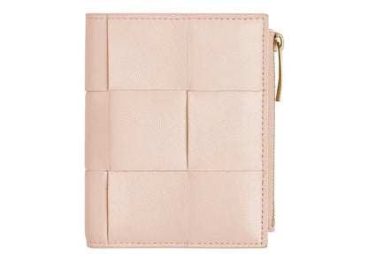 Bottega Veneta Bi-Fold Zip Wallet Intreccio Melon Washed
