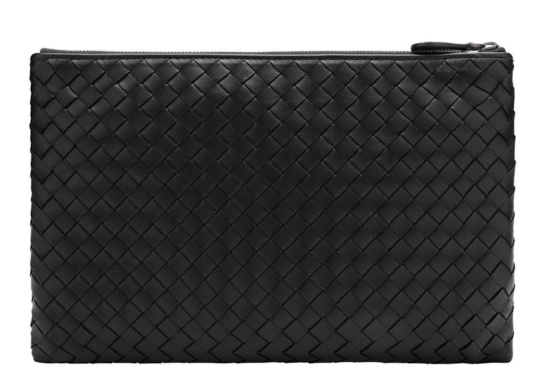 Bottega Veneta Biletto Intrecciato Nappa Clutch Bag Black