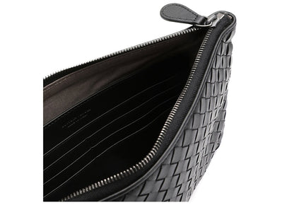 Bottega Veneta Biletto Intrecciato Nappa Clutch Bag Black