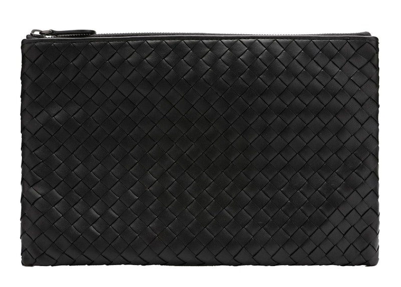 Bottega Veneta Biletto Intrecciato Nappa Clutch Bag Black