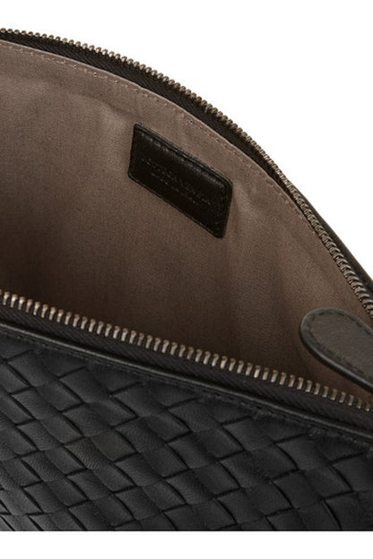 Bottega Veneta Biletto Pouch Nappa Intrecciato Lambskin Medium Nero