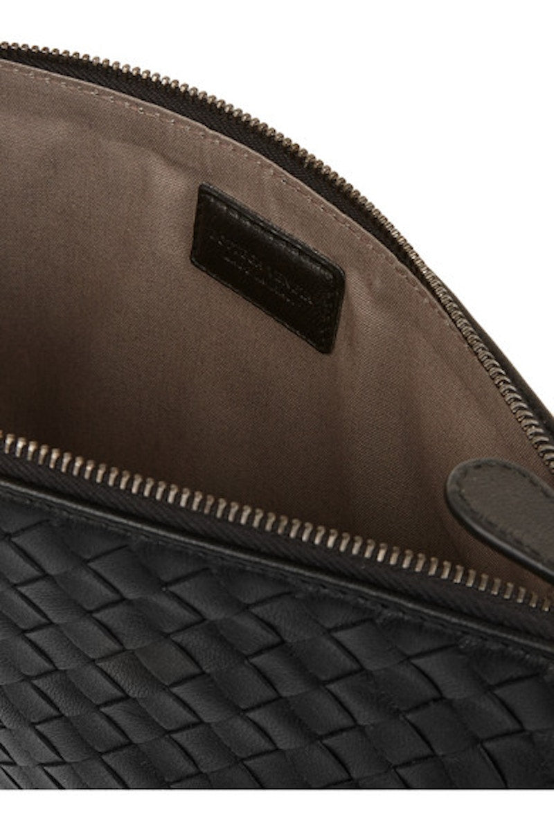 Bottega Veneta Biletto Pouch Nappa Intrecciato Lambskin Medium Nero