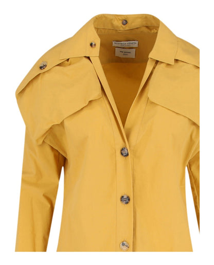 Bottega Veneta Button-Up Shirt Dress Sunset