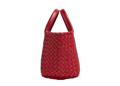 Bottega Veneta Cabat Intreccio Tote Bag Mini Apple Candy