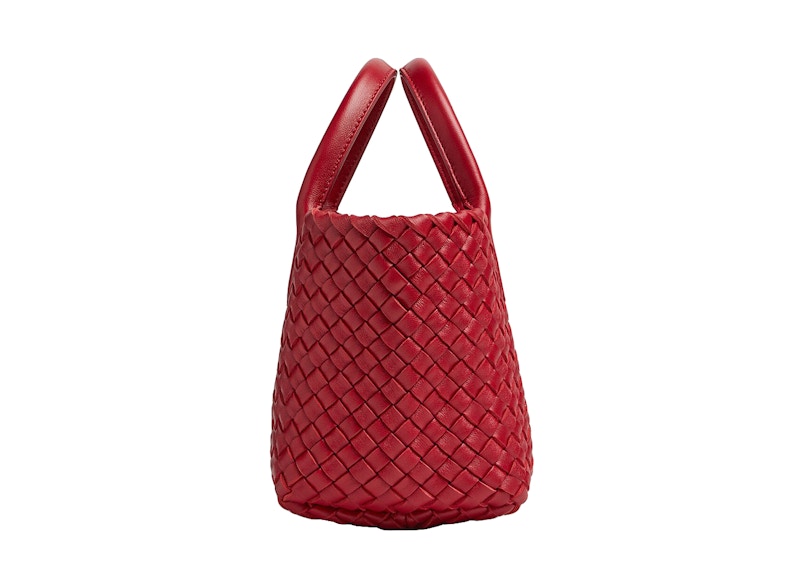 Bottega Veneta Cabat Intreccio Tote Bag Mini Apple Candy