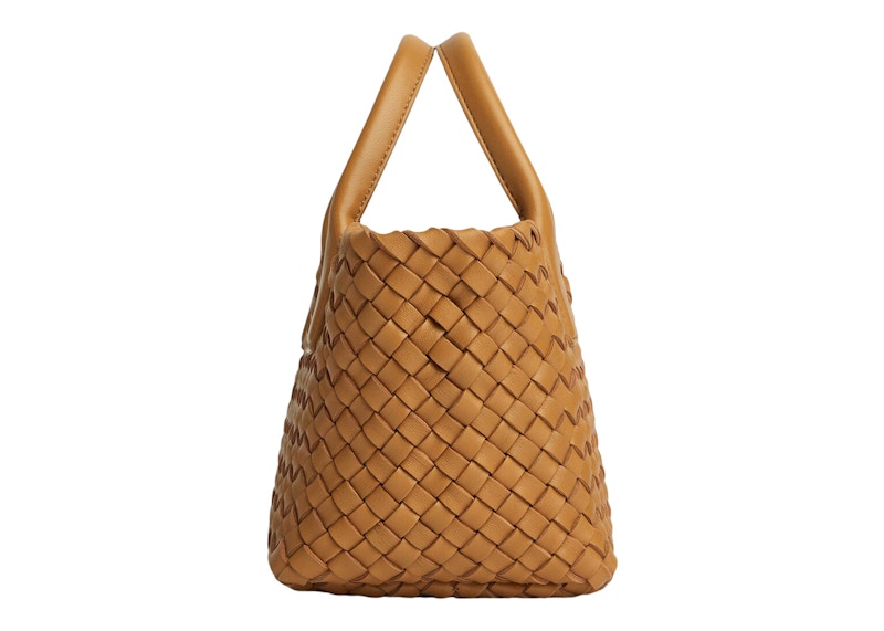 Bottega Veneta Cabat Intreccio Tote Bag Mini Caramel