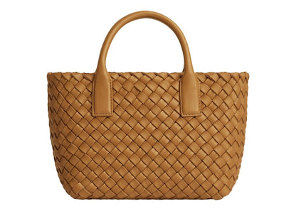 Bottega Veneta Cabat Intreccio Tote Bag Mini Caramel