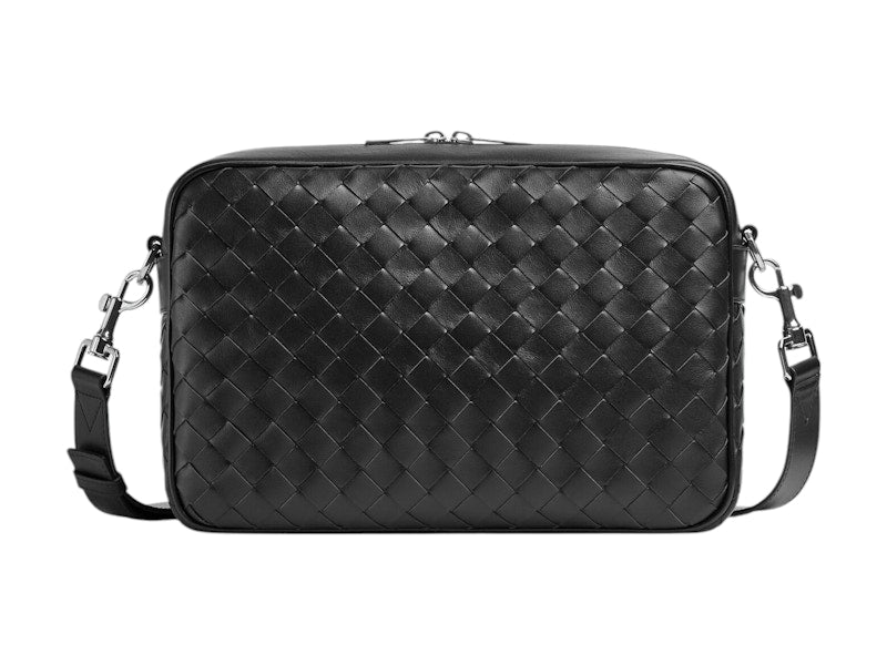 Bottega Veneta Camera Bag Medium Intrecciato Black